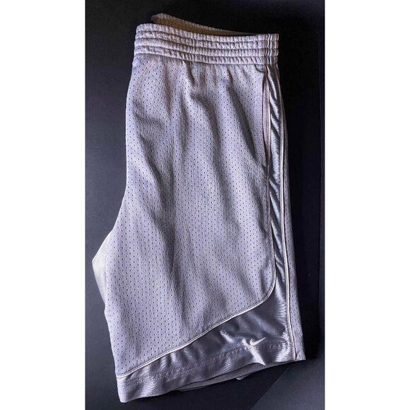 Vintage Nike Gray Mesh Shiny Logo Mens XL Basketball Shorts Gray Tag Y2K - Picture 4 of 10